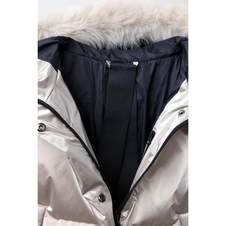 Металлическая водостойкая и ветрозащитная пуховая куртка recco® system ski collection