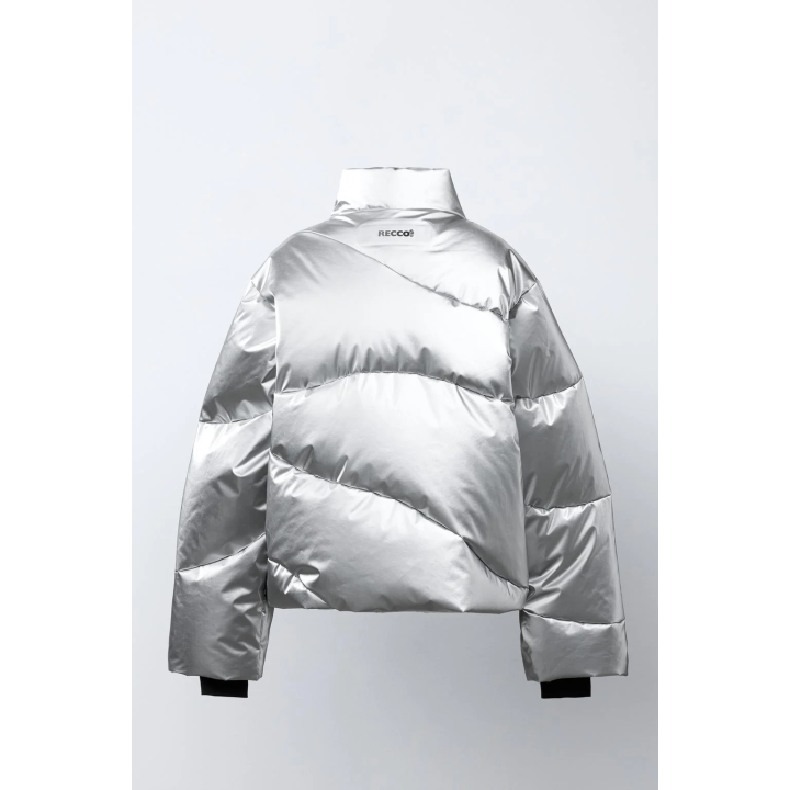 Металлическая водооталкивающая и ветрозащитная пуховая куртка с системой recco® для лыжной коллекции
