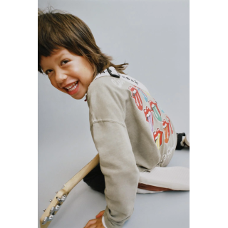 ФУТБОЛКА С ЭФФЕКТОМ ПОТЕРТОСТИ С ПРИНТОМ ROLLING STONES ©