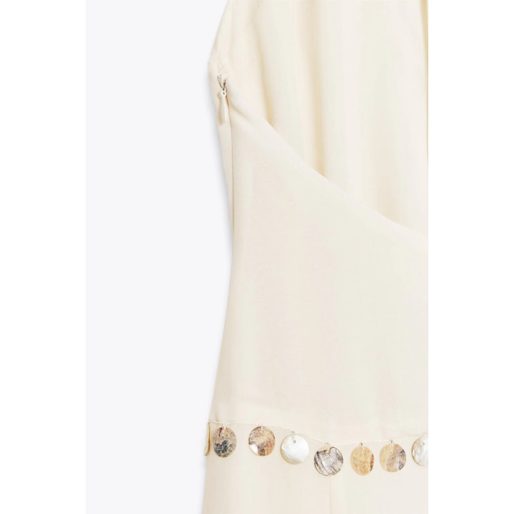 ПЛАТЬЕ МИДИ С ГОРЛОВИНОЙ ХАЛТЕР И БУСИНАМИ