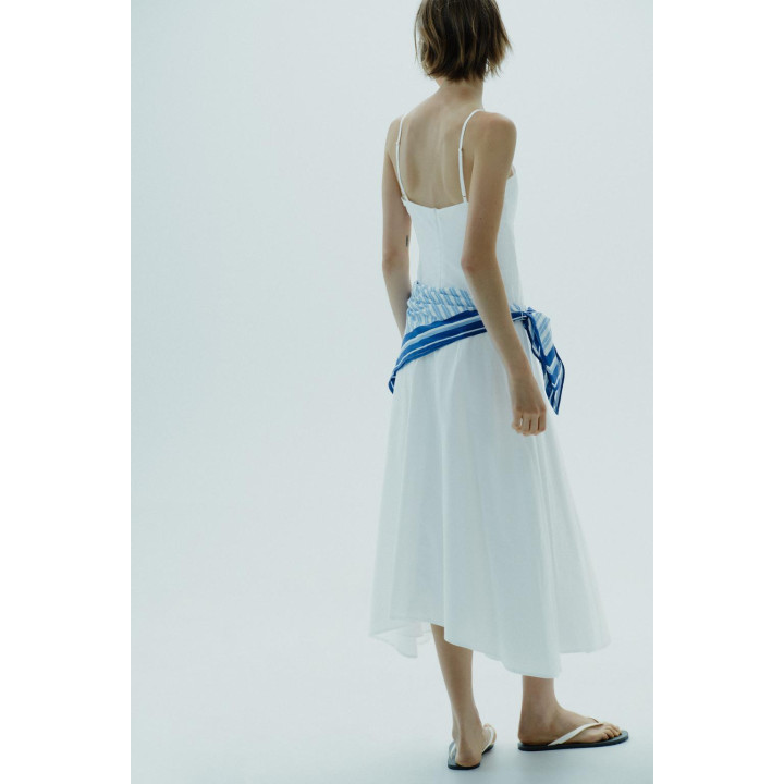 ПЛАТЬЕ МИДИ В ПОЛОСКУ С ПЛАТКОМ