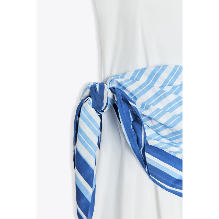 ПЛАТЬЕ МИДИ В ПОЛОСКУ С ПЛАТКОМ