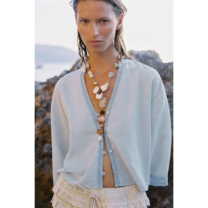 КОРОТКАЯ КРУЖЕВНАЯ РУБАШКА