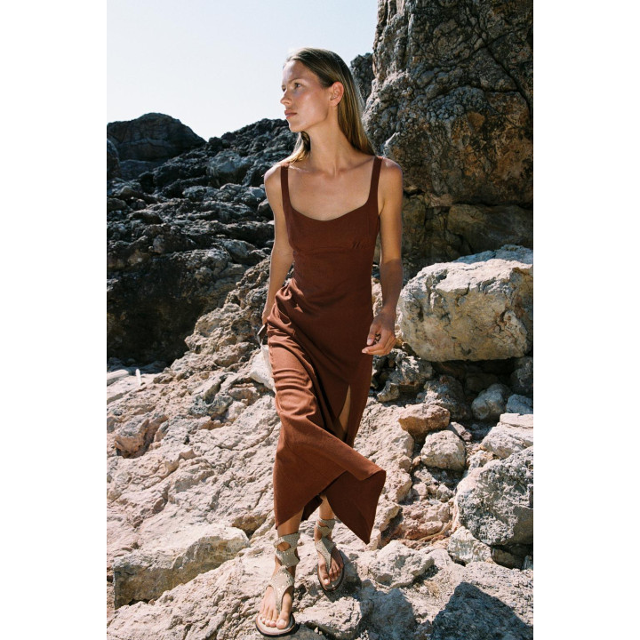 ПЛАТЬЕ-МИДИ ИЗО ЛЬНА