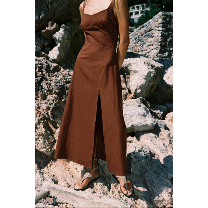 ПЛАТЬЕ-МИДИ ИЗО ЛЬНА