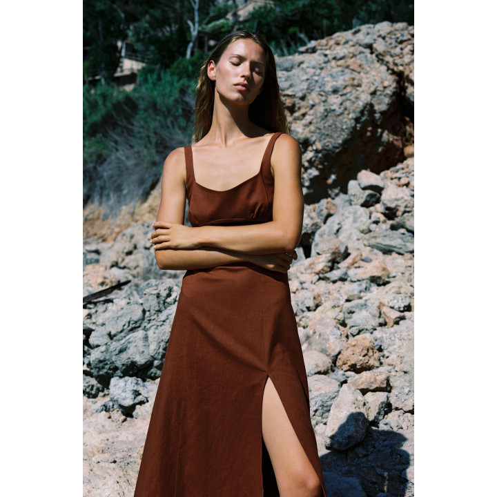 ПЛАТЬЕ-МИДИ ИЗО ЛЬНА