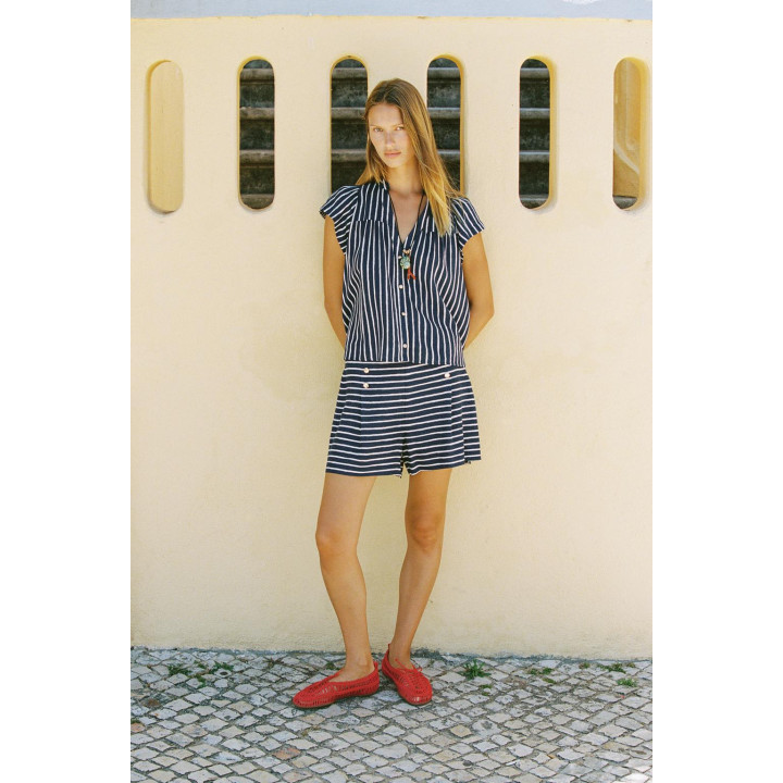 ПОЛОСАТЫЕ БЕРМУДЫ ИЗ ЛЬНА