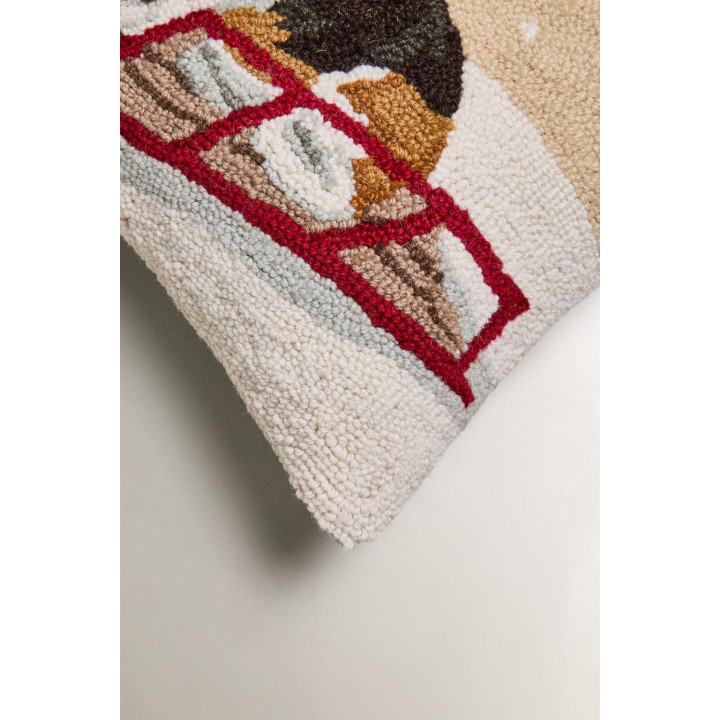 Наматрасник из шерсти и хлопка с рождественским рисунком собаки на санях