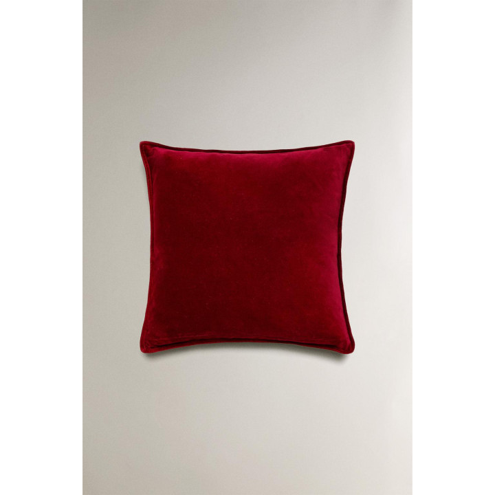 Вельветовая рождественская наволочка с деталями на краю