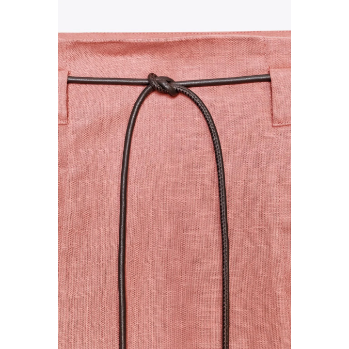 ЮБКА-МИДИ С РЕМНЕМ И ЛЬНОМ