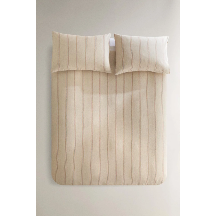 Покрывало с полосатым дизайном из хлопка и льна