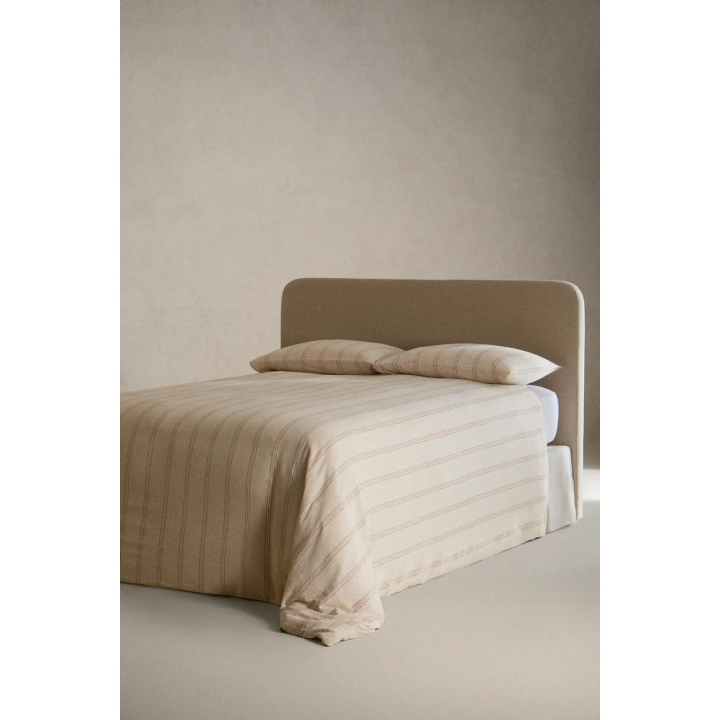 Покрывало с полосатым дизайном из хлопка и льна