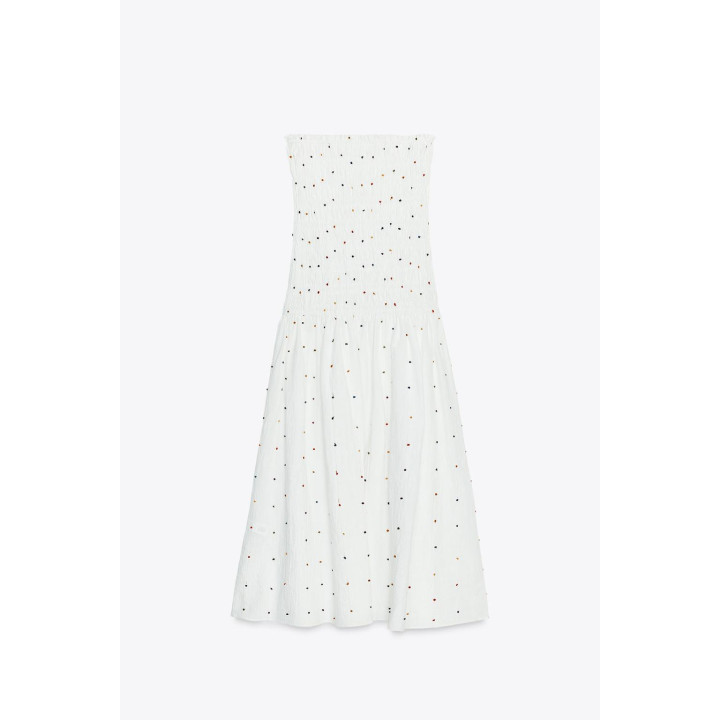 ПЛАТЬЕ-МИДИ С ПОМПОНАМИ