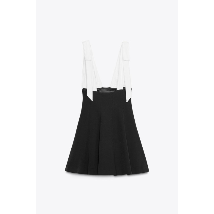 КОРОТКОЕ КОМБИНИРОВАННОЕ ПЛАТЬЕ С БАНТАМИ