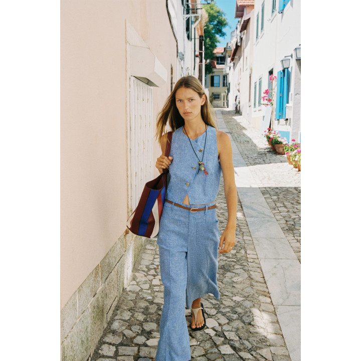 ЛЬНЯНОЙ ЖИЛЕТ ВНАХЛЕСТ