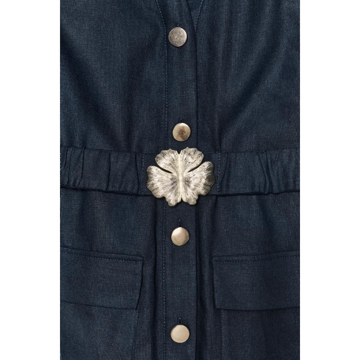 ПЛАТЬЕ-МИДИ С ПОЯСОМ И ЛЬНОМ