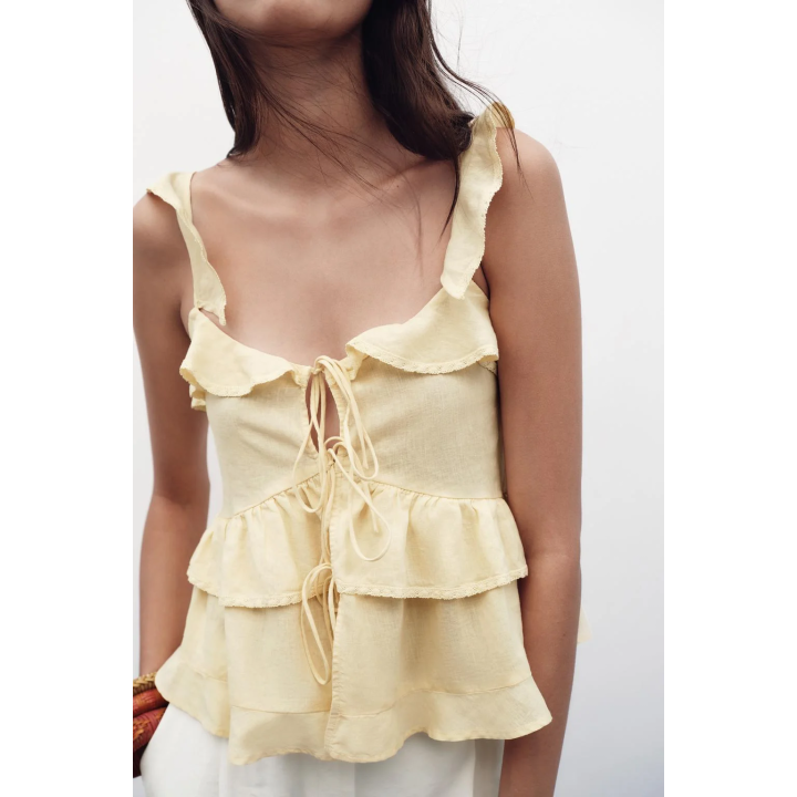 ТОП С ВОЛАНАМИ, КРУЖЕВОМ И ЛЬНОМ