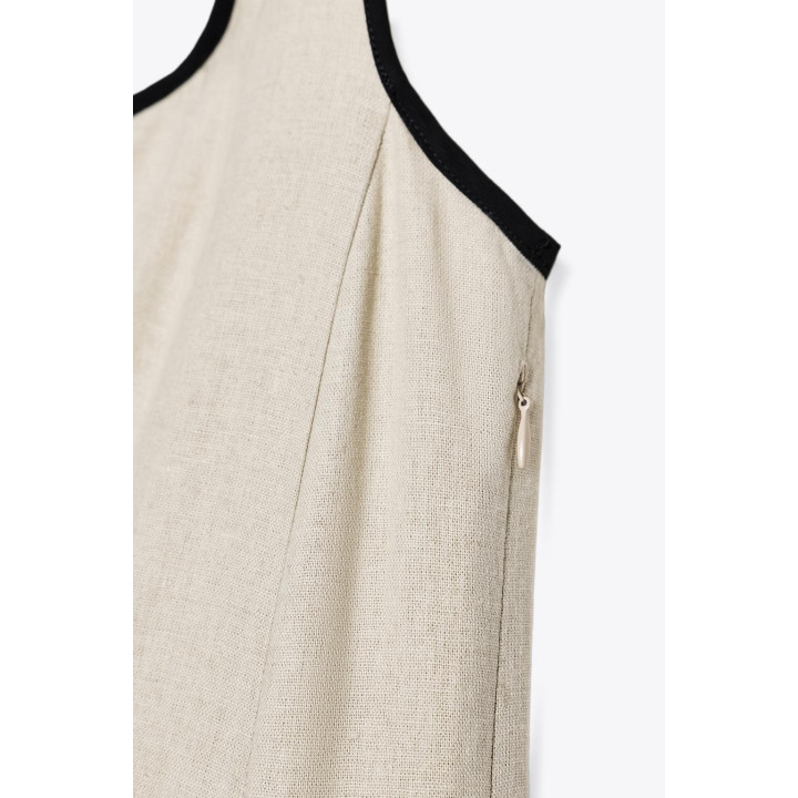 ПЛАТЬЕ МИДИ С КОНТРАСТНОЙ ОТДЕЛКОЙ