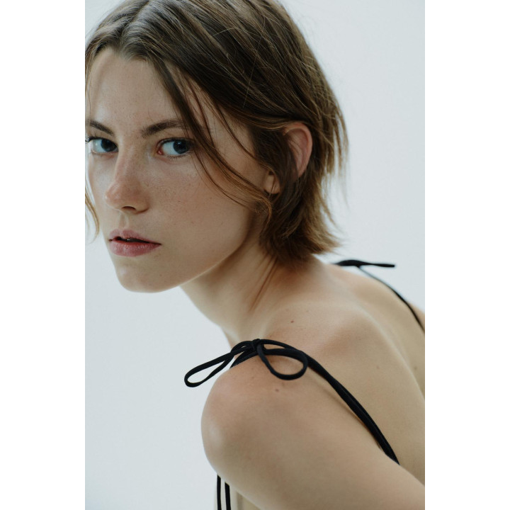 ПЛАТЬЕ МИДИ ИЗ ПОПЛИНА С ВОЛАНАМИ