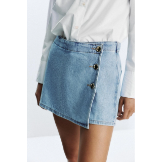 ДЖИНСОВАЯ ЮБКА-БРЮКИ Z1975 С ЗАСТЕЖКОЙ НА ПУГОВИЦЫ