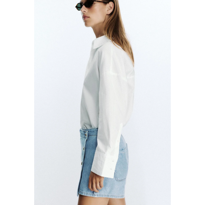 ДЖИНСОВАЯ ЮБКА-БРЮКИ Z1975 С ЗАСТЕЖКОЙ НА ПУГОВИЦЫ