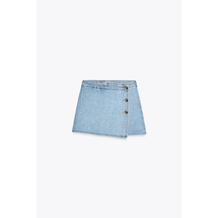 ДЖИНСОВАЯ ЮБКА-БРЮКИ Z1975 С ЗАСТЕЖКОЙ НА ПУГОВИЦЫ