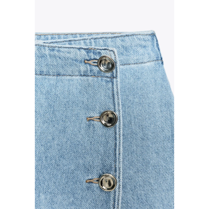 ДЖИНСОВАЯ ЮБКА-БРЮКИ Z1975 С ЗАСТЕЖКОЙ НА ПУГОВИЦЫ