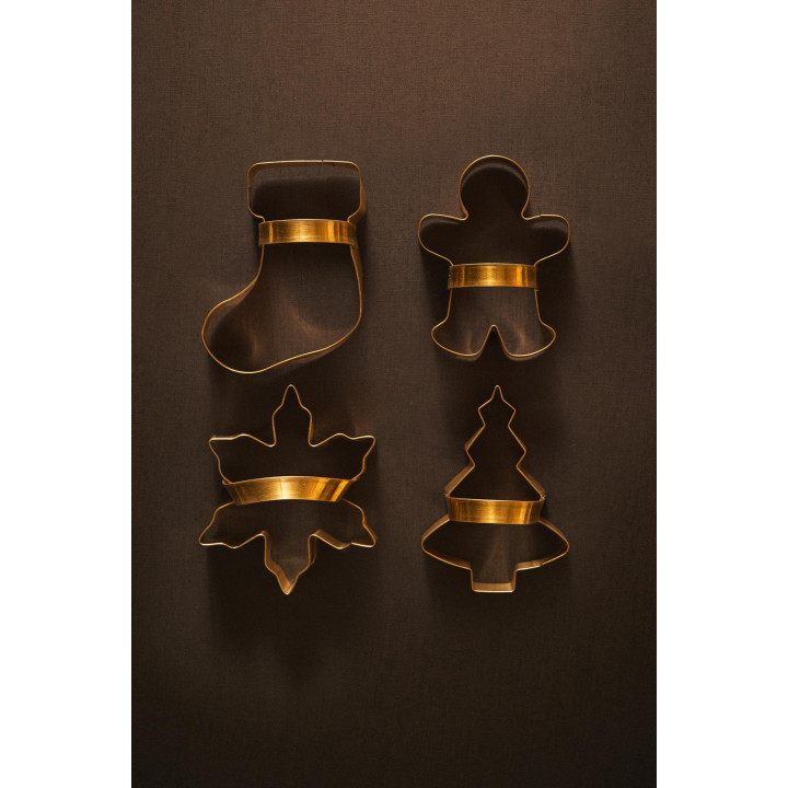 Набор стальных форм для выпечки рождественских украшений (набор из 4 штук)