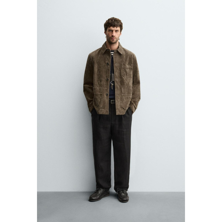 КУРТКА-РУБАШКА ИЗ КОЖИ-СПИЛОК