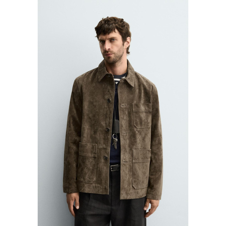 КУРТКА-РУБАШКА ИЗ КОЖИ-СПИЛОК