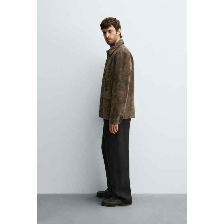 КУРТКА-РУБАШКА ИЗ КОЖИ-СПИЛОК