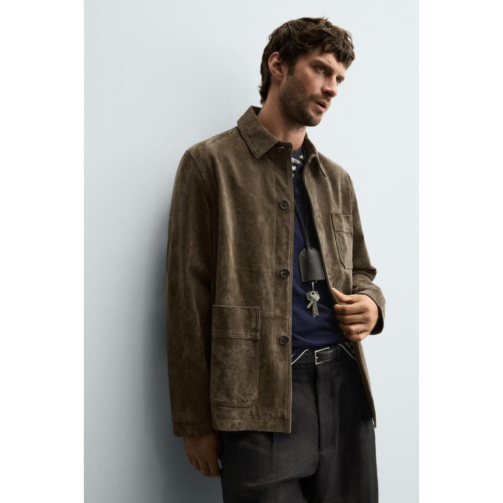 КУРТКА-РУБАШКА ИЗ КОЖИ-СПИЛОК