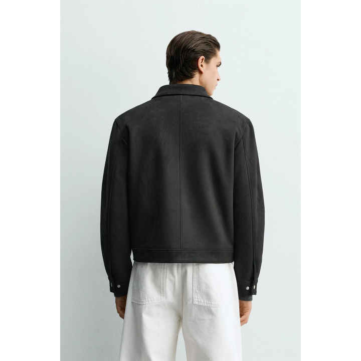 УКОРОЧЕННАЯ КУРТКА ИЗ ИСКУССТВЕННОЙ ЗАМШИ