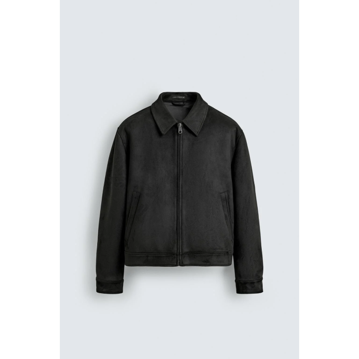 УКОРОЧЕННАЯ КУРТКА ИЗ ИСКУССТВЕННОЙ ЗАМШИ