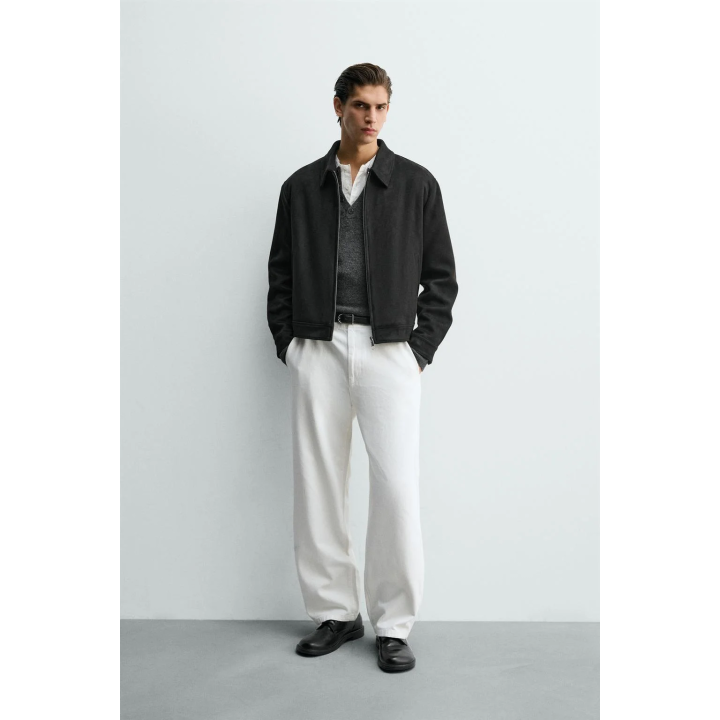 УКОРОЧЕННАЯ КУРТКА ИЗ ИСКУССТВЕННОЙ ЗАМШИ