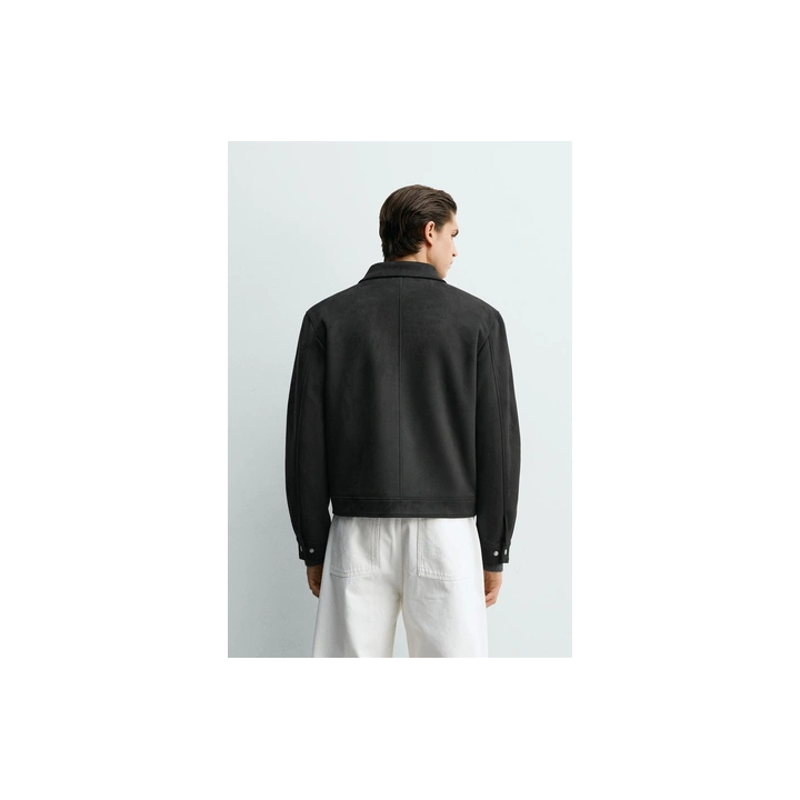 УКОРОЧЕННАЯ КУРТКА ИЗ ИСКУССТВЕННОЙ ЗАМШИ