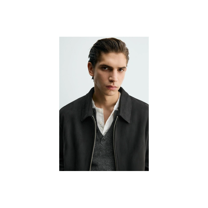 УКОРОЧЕННАЯ КУРТКА ИЗ ИСКУССТВЕННОЙ ЗАМШИ