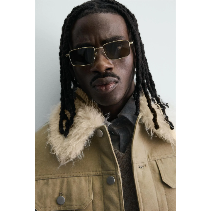 КОМБИНИРОВАННАЯ ХЛОПКОВАЯ КУРТКА С ЭФФЕКТОМ МЕХА