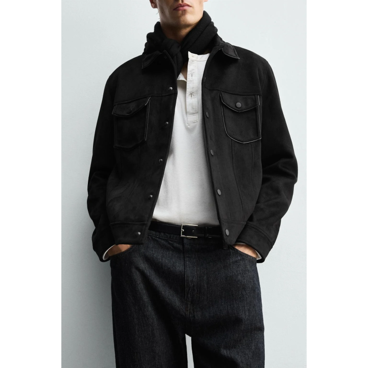 КУРТКА КЛАССИЧЕСКОГО КРОЯ ПОД ЗАМШУ