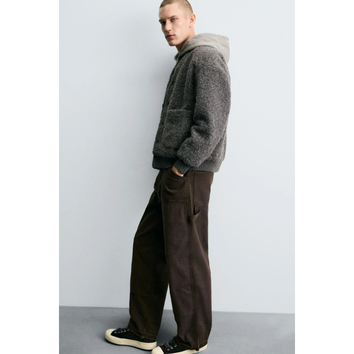 КАРДИГАН ИЗ РЕЛЬЕФНОЙ ТКАНИ С КАРМАНАМИ