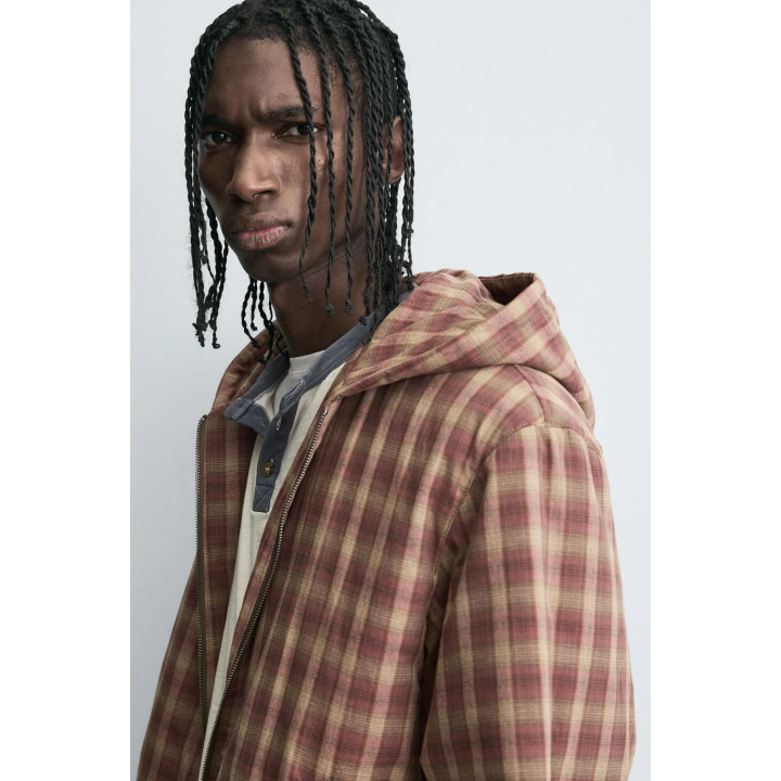 КУРТКА В КЛЕТКУ С КАПЮШОНОМ