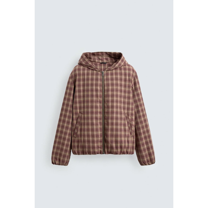 КУРТКА В КЛЕТКУ С КАПЮШОНОМ