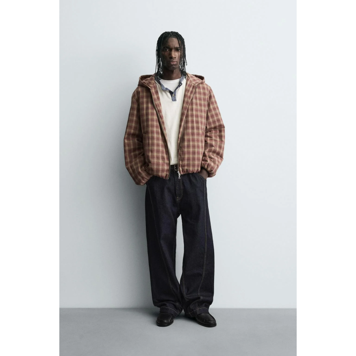 КУРТКА В КЛЕТКУ С КАПЮШОНОМ