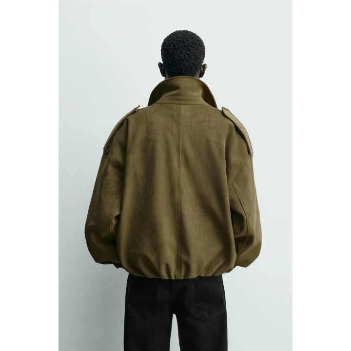 УКОРОЧЕННАЯ КУРТКА ИЗ ИСКУССТВЕННОЙ ЗАМШИ