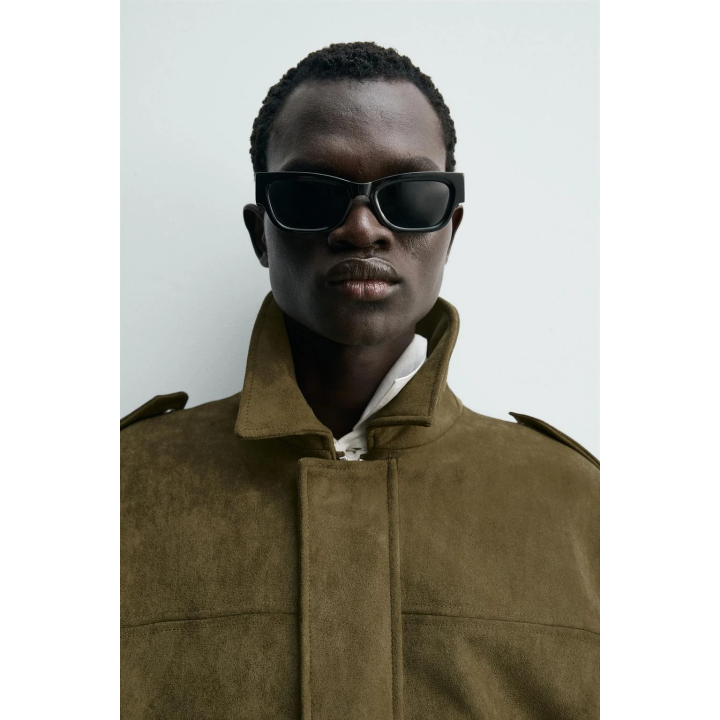 УКОРОЧЕННАЯ КУРТКА ИЗ ИСКУССТВЕННОЙ ЗАМШИ