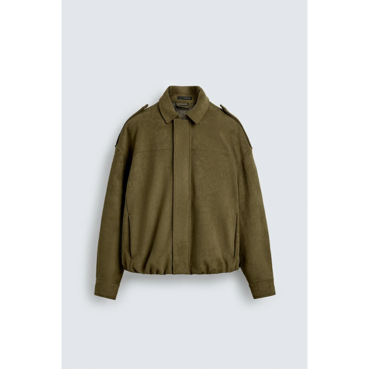 УКОРОЧЕННАЯ КУРТКА ИЗ ИСКУССТВЕННОЙ ЗАМШИ