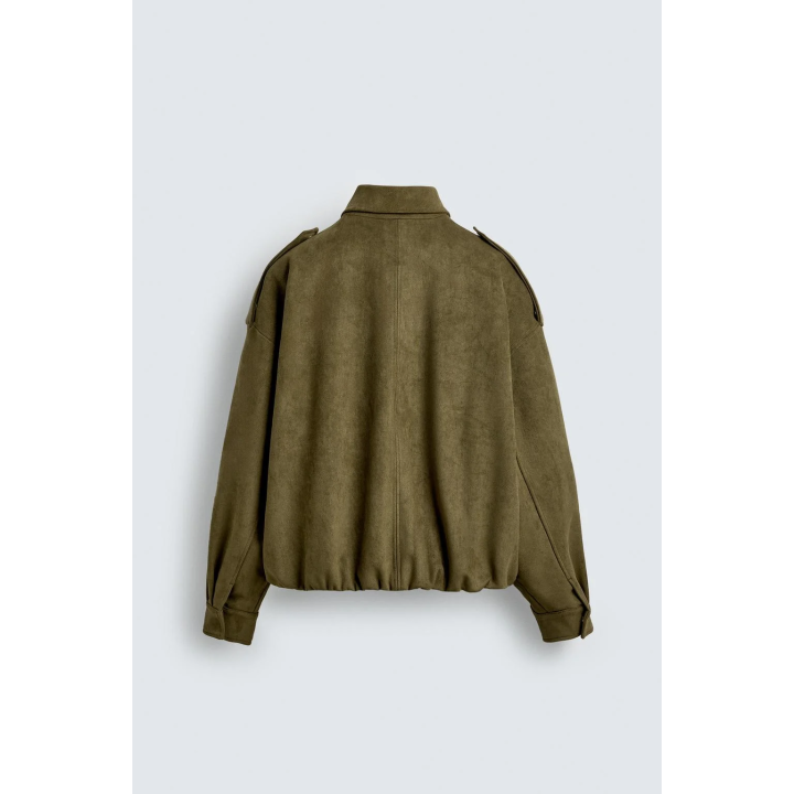 УКОРОЧЕННАЯ КУРТКА ИЗ ИСКУССТВЕННОЙ ЗАМШИ