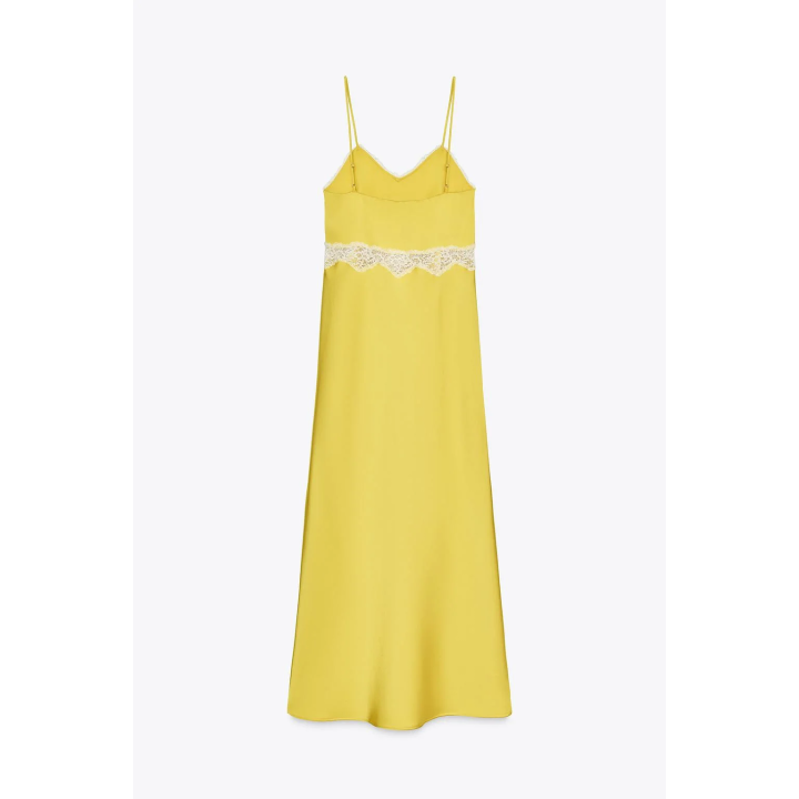 ПЛАТЬЕ-КОМБИНАЦИЯ МИДИ С КРУЖЕВОМ