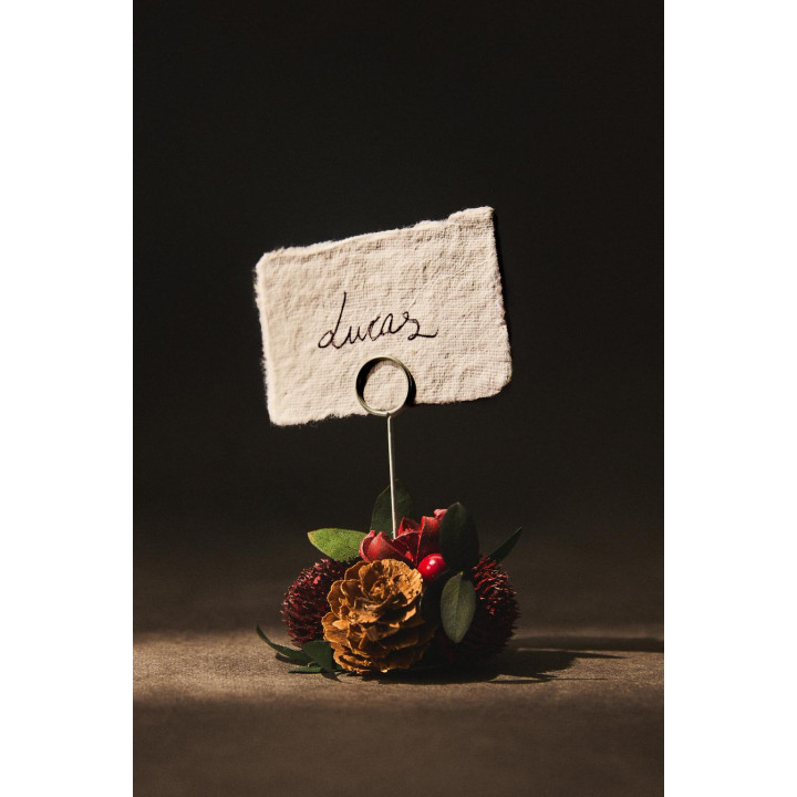 Держатели для карточек мест с рождественским букетом (упаковка из 4 штук)