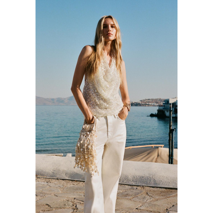 ТОП С ПАЙЕТКАМИ И ГОРЛОВИНОЙ ХАЛТЕР